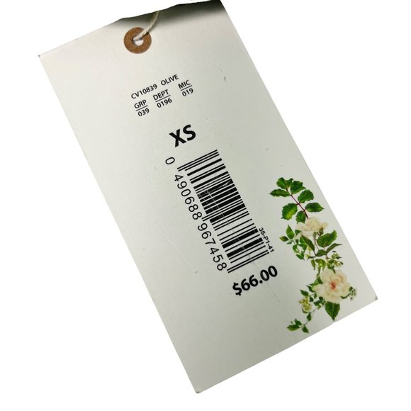 NWT Chelsea & Violet XS Ollive Green Eyelet Ruffle Tie Neck Bikini Swim Top - Picture 5 of 11